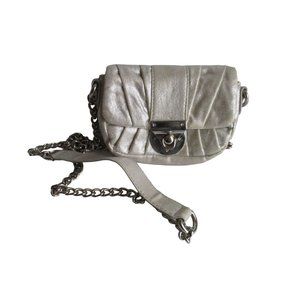 *Stunning! Apt 9 Silver Metallic Heavy Link Chain Strap Crossbody Bag